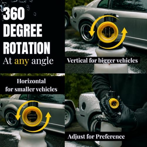 Hornet Foam Cannon for Pressure Washer (Wide Mouth) - Soap Gun for Power Washer - 4000 PSI Adjustable Car Wash Sprayer with 1.1mm Orifice - 1/4" Quick Connector - 1L Bottle - Image 5