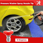 Pressure Washer Tips, 0° Red Nozzle 7 Pack for Cars/Driveways/Patios - Image 2