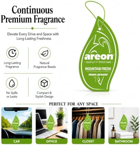 AREON MON MA17 Long Lasting Hanging Best Car Air Freshener Mountain Fresh Scent, 12 pack - Image 5