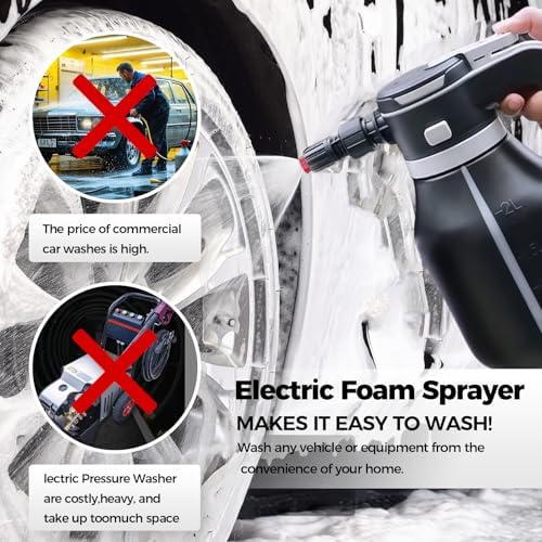 Electric Foam Sprayer, 2L Cordless Rechargeable Car Wash Foam Cannon - Image 3