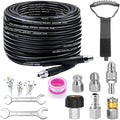 50FT Sewer Jetter Kit for Pressure Washer, 5800PSI Drain Cleaner Hose by Trustworthy