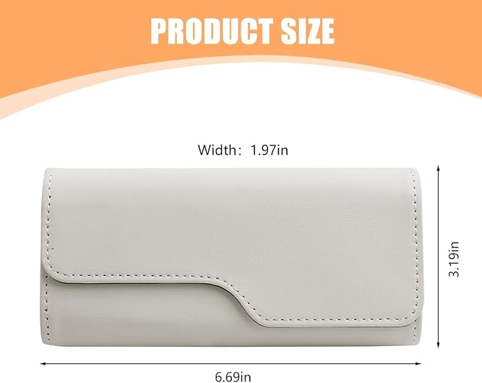Zpana Sunglass Holder for Car Visor, Leather Auto Eyeglasses Sun Visor Organizer Case with Hidden Magnetic Closure, Auto Protective Glasses Storage Box, Universal for SUV RV Truck (Beige) - Image 2
