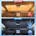 Umbrella Sunshade for Car Windshield 2025 2026 GMC Acadia, Custom Fit Windshield Sun Protector Cover, 6-Layer Heat-Resistant Fabric, Ultra-Strong Fiberglass Frame, Quick Setup (for 2025+ Acadia) - Image 2