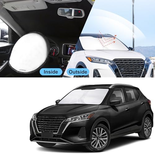TINGLU Sun Shade for Nissan Kicks S SV SR Crossover 2018-2024 Accessories Windshield Sun Shade Window Shade UV Rays Protection Sun Visor Cover with Steering Wheel Sunshade Storage Bag - Image 6