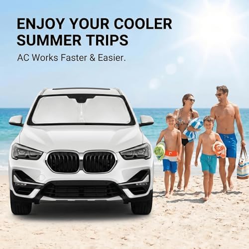 Windshield Sun Shade for BMW X1 E84 2016-2024 2025 Sunshade Front Window Shade Custom Fit X1 E84 Accessories Sun Visor Foldable Shade Blocks UV Rays Accessories - Image 4