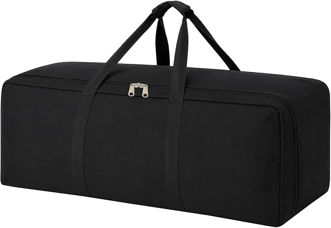 DoYiKe Extra Large Canvas Duffle Bag for Travel Heavy Duty Military Duffel | Tent Storage Gear Equipment Sports Camping Bag with Lockable Zipper Black Side Opening 100L by DoYiKe