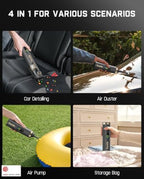 Fanttik Slim V10 APEX Cordless Car Vacuum, 4-in-1 Portable Mini Handheld Vac, Upgraded Smart Digital Display, 19kPa Suction Power, 2 Suction Modes for Small Jobs, Car, Office Desk, Keyboards (Gray) - Image 2