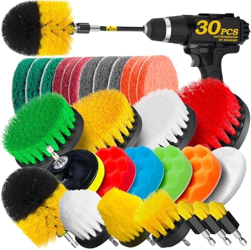 Holikme 30Piece Drill Brush Attachment Set - Power Scrubber Cleaning Kit by Holikme
