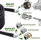 Sewer Jetter Kit 100FT for Pressure Washer, 5800PSI Drain Cleaner Hose - Image 2