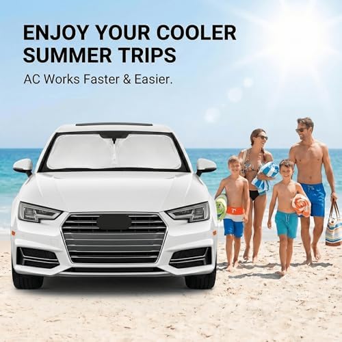 Windshield Sun Shade for Audi A4 2018-2024 2025 Sunshade Front Window Shade Custom Fit A4 Accessories Sun Visor Foldable Shade Blocks UV Rays Accessories - Image 4