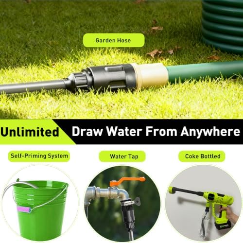 Cordless Car Washer, 1100PSI, Portable Cleaning Tool with 6-in-1 Nozzle - Image 5