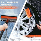 Buyplus 18FT Reach Car Wash Brush with Long Handle - Car Cleaning Kit with 3-12FT Extension Pole, Wheel Brush, Microfiber Cleaning Mop, Mitt, Window Squeegee for RV Truck SUV Boat Solar Pane Washing - Image 5