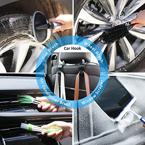 41Pcs Car Cleaning Kit, Interior Detailing Kit with High Power Handheld Vacuum, Detailing Brush Set, Windshield Tool, Snow Shovel, Black Complete Auto Accessories for Women, Men - Image 7