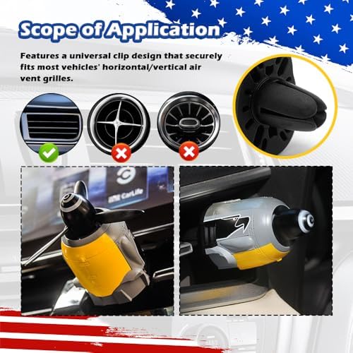 2026 New Fw-190 WW2 Planes Car Air Vent Clip,Fw-190 Fighter Car Vent Clips with Spinning Propeller Fighter Plane Decor,Universal Air Vent Decorations for Cars as Gift for Men & Pilots - Image 6