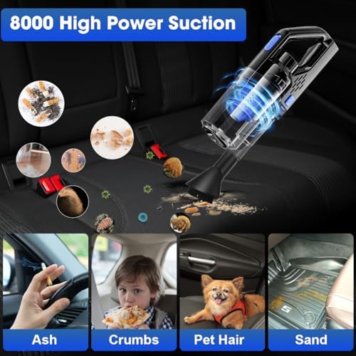 Car Cleaning Kit, Car Interior Detailing Kit with High Power Handheld Vacuum Cordless Rechargeable, Detailing Brush Set, Windshield Cleaner, Complete Auto Accessories for Men, Women Gift - Image 3