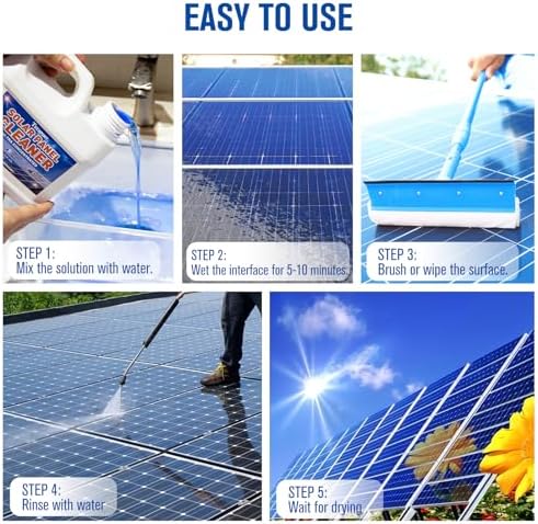 Teexpert Solar Panel Cleaner (32oz Makes 150 Gallons), Ultra Concentrated Glass & Solar Panel Cleaning, Pro Streak-Free Ultra Quick Dry Remove Dirt, Dust, Droppings, Oils, Fingerprints & Water Spots - Image 7