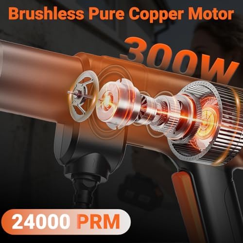 Cordless Pressure Washer, 1500 PSI Max Power Washer with 2x4.0Ah 21V Large Capacity Batteries & Brushless Motor, Portable Power Cleaner Kit with Storage Case & 6-in-1 Nozzle for Car/Fence/Patio/Home - Image 6