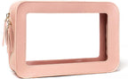 Clear Makeup Bag, Pink Travel Makeup Pouch Toiletry Bag for Women Waterproof Small Cosmetic Bag Case Small Make Up Bag with Zipper Car Organizer Car Essentials for Women Men - Image 2