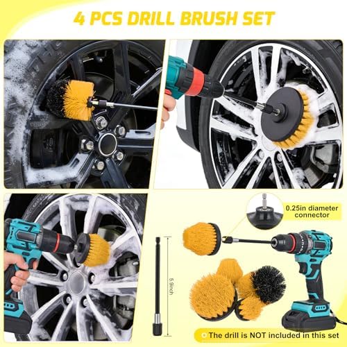 Nilight 27PCS Car Detailing Kit for Interior Exterior Car Care, Yellow - Image 5