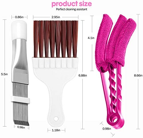 Hommtina 3 Pcs Air Conditioner Condenser Fin Comb/Cleaning Brush, Coil Cleaner Whisk Brush with Window Blinds Brush Dust Cleaner for Refrigerator Evaporator Radiator - Image 2