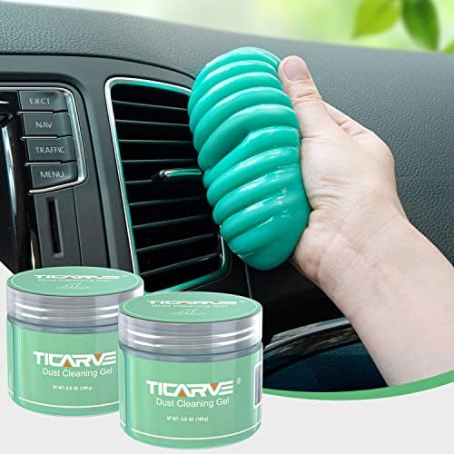 TICARVE 2Pack Cleaning Gel for Car Detailing Vent Cleaner Cleaning Putty Gel Auto Detail Tools Car Interior Cleaner Cleaning Mud for Cars and Keyboard Cleaner Cleaning Slime Green (320g/11.2oz) by TICARVE