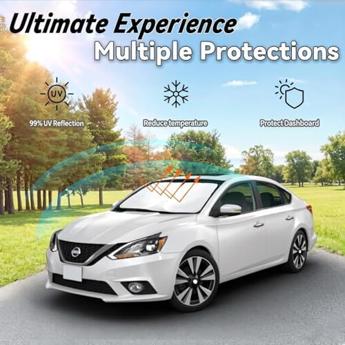 Windshield Sun Shade for Nissan Sentra 2014-2019 - Image 3