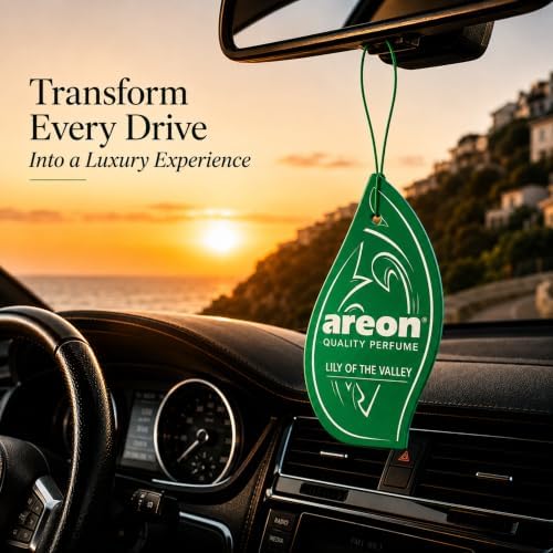 AREON MA33 Hanging Best Car Air Freshener Lily of the Valley Scent, Paper Hanging Ornaments, Long Lasting Scent for Car or Home 12 Pack - Image 2