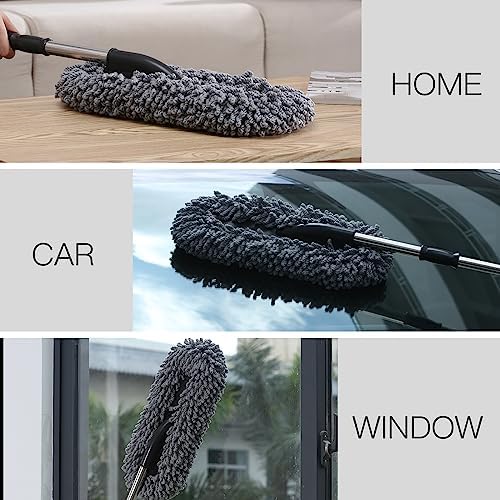 IPELY 3 Pack Large Microfiber Car Duster Exterior Scratch Free with Extendable, Car Duster Interior Multipurpose dust Cleaning - Image 5