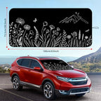 Windshield Sun Shade for Car, 63"x28.5" Universal Fit Front Window Sunshade with Double Steel Ring Frame, Car Sun Shade, UV Protection Windshield Cover with Storage Pouch (Line Flowers) - Image 2