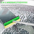 62'' Car Wash Brush with Long Handle, Scratch-Free Soft Bristles Sturdy Car Wash Mop, Complete Cleaning Brush Kit Wash Mitt Towel Windshield Squeegee Wheel Tire Brush for Car Truck RV Green - Image 6