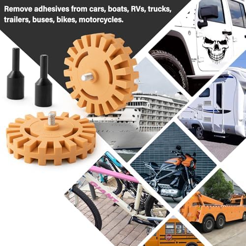Gomake Eraser Wheel Decal Remover Tool Kit Rubber Eraser Wheel for Drill - Image 6