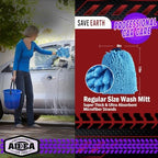 AIDEA Car Wash Mitt Microfiber, 2PK, Car Wash Brush, Blue, 8''X12'' - Image 2