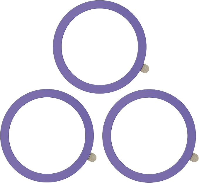 TENOC Universal Metal Ring Sticker, 3Pcs, Light Purple | Compatible with iPhone/Samsung/Android Cellphones, Magnetic Phone Charger/Mount/Holder Conversion by TENOC