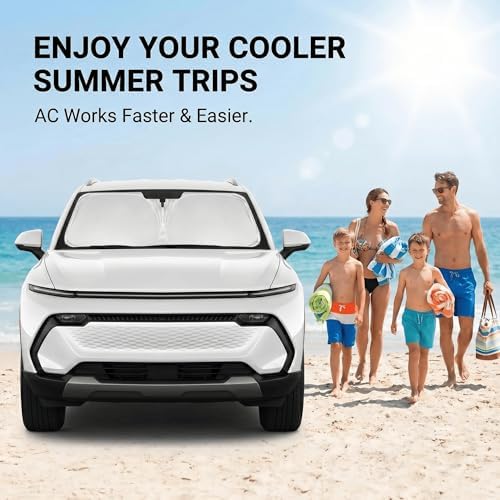 Windshield Sun Shade for Chevy Equinox EV 2025-2026 Sunshade Front Window Shade Custom Fit Equinox EV Accessories Sun Visor Foldable Shade Blocks UV Rays Accessories - Image 4