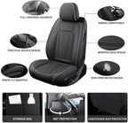 Car Seat Covers Full Set Custom Fit for Honda Civic 2000-2026 , Black&White | Premium Faux Leather, Waterproof, Anti-Slip, Airbag Compatible, Breathable, Car Seat Protectors, 2 Rows 5 Seats - Image 2