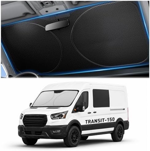 Zanch Windshield Sun Shade for Ford Transit 150 2015-2025 by Zanch