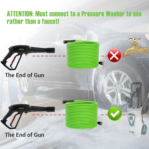 PWACCS Pressure Washer Hose and Gun, 50 FT Power Washer Hose Wand Kit - Image 4