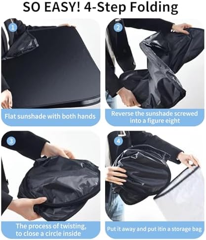 Custom-Fit for GMC Windshield Sun Shade, Car Sunshade Cover UV Block Car Front Window with Foldable Sun Shade Cover Cool Protection Visor (for GMC Granite) - Image 5