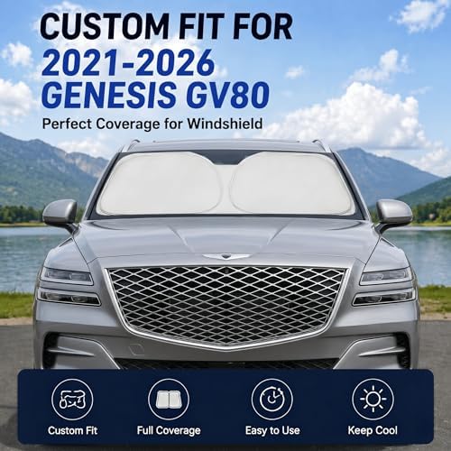 Custom Fit Windshield Sun Shade for Genesis GV80 2021-2026 - Image 2
