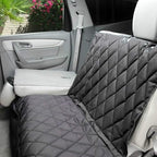 4Knines Dog Rear Seat Cover for Fold Down Seats - Hammock, Black Small | Heavy-duty split design fits 60/40 and 50/50 fold-down seats. K9-Shield waterproof protection and a non-slip backing. by 4Knines