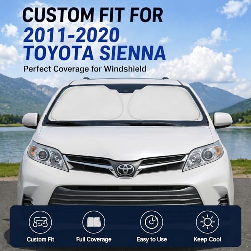 Custom Fit Windshield Sun Shade for Toyota Sienna 2011-2020 - Image 2