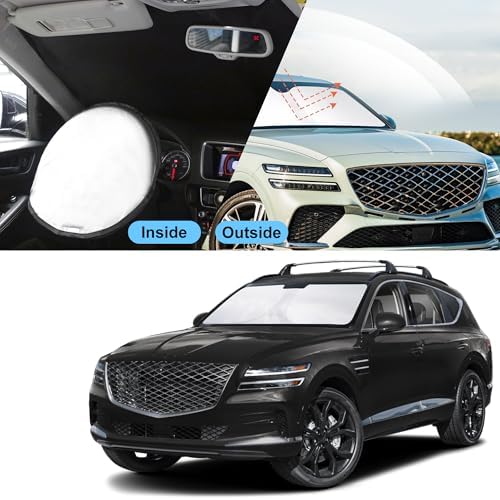 TINGLU Sun Shade for Genesis GV80 2021-2025 2026 Accessories Windshield Sun Shade Window Shade UV Rays Protection Sun Visor Cover with Steering Wheel Sunshade Storage Bag - Image 6
