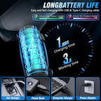 Car Vacuum Cleaner, 15000Pa Handheld Cordless Rechargeable Vacuum, 120W High Power Portable Mini Vacuum for Car, Pet, Home, Office Cleaning, Washable HEPA Filter, Multi-Nozzles - Image 5