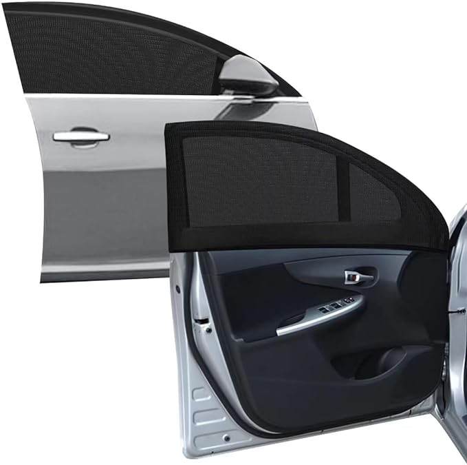 2pcs Car Front Side Window Sunshade Mesh Screen for Camping 21.5''x40'' | Breathable Mesh Car Window Screen for SUVs Cars Sunshade Anti-UV Rays, Privacy Shade Car Camping Net for Ventilation by TECUUL