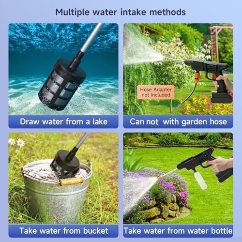 Topteng Power Blaster Plus Cordless Portable Electric Water Spray Gun and Hose Car Washer Cleaner Tool for Car Washing, Balconies Windows, Exterior Walls, Floors, Fences, Gardens - Image 5