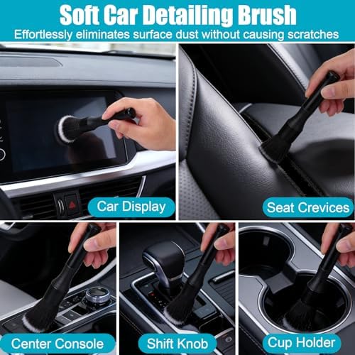 XANGNIER Car Detailing Kit Interior,Car Interior Cleaner Brush Set,10 Pcs - Image 2