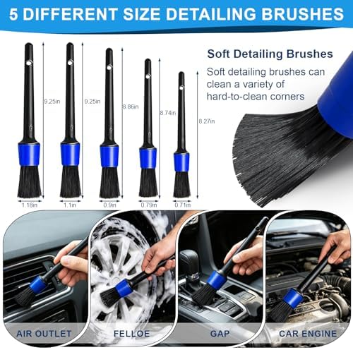 26PCS Car Detailing Kit, Car Detailing Brush Set, Car Cleaning Kit, Auto Detailing Tools for Interior Exterior Wheels, Professional Car Wash Accessories with Windshield Cleaning Tool and Storage Bag - Image 4