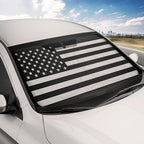Motor Trend USA Black American Flag Car Windshield Sun Shade for Front Window, Foldable Car Sun Shade with Patriotic Graphic, Collapsible Sun Visor Sunshade for Cars Windshield (Large 69" x 35") - Image 3