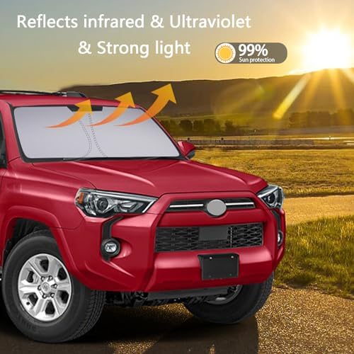Windshield Sun Shade for Toyota 4runner 2010-2024 Foldable - Image 5