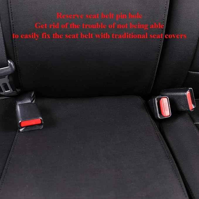 EKR Custom Fit Tacoma Neoprene Car Seat Covers for Toyota Tacoma 2016 2017 2018 2019 2020 2021 2022 2023 Double Cab/Crew Cab - Truck Seat Covers for Car Full Set,Neoprene (Black) - Image 5